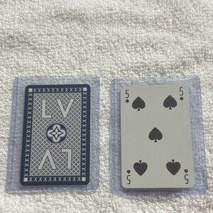 Louis Vuitton blue playing card 5 of spades with COA